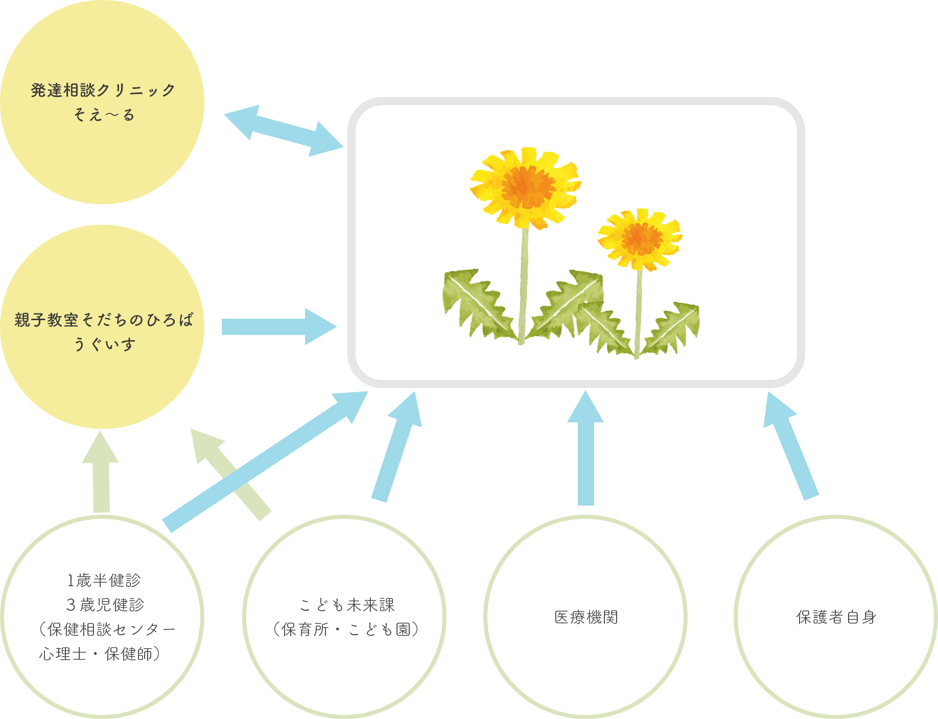 たんぽぽと各機関との関係性